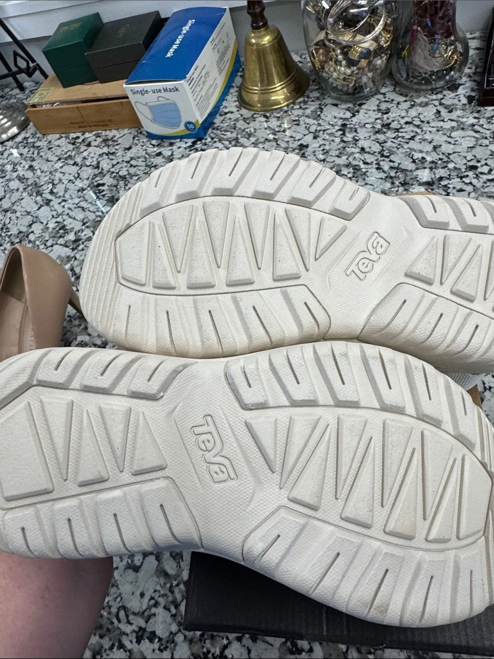 Teva Women’s Cream Platform hurricane Strappy Sandals